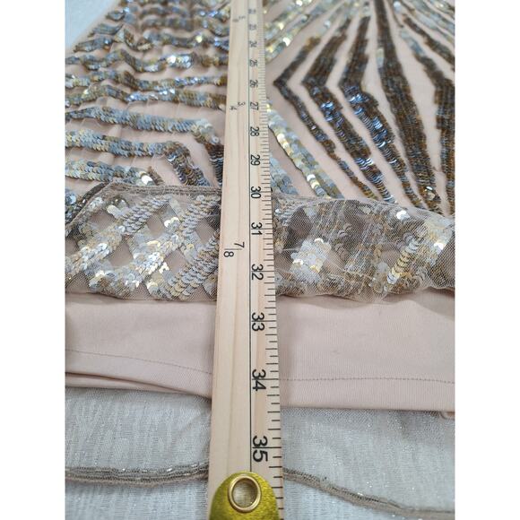 Gatsby Lady London women's evening beaded dress Sz 14 Formal 20's retro Flapper - Picture 4 of 7